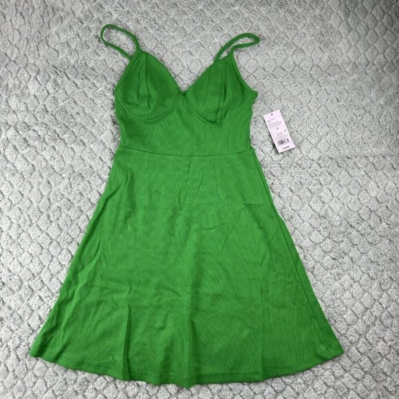 Wild Fable Green‎ Sleeveless A-Line Dress Adjustable Straps & V-Neckline Small - Picture 1 of 2